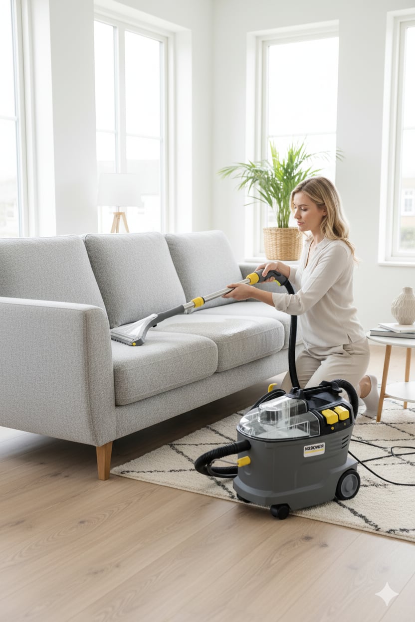 Kärcher SE 4002 tekstiilipesuri sohvan puhdistuksessa - ammattitason puhdistus kotona