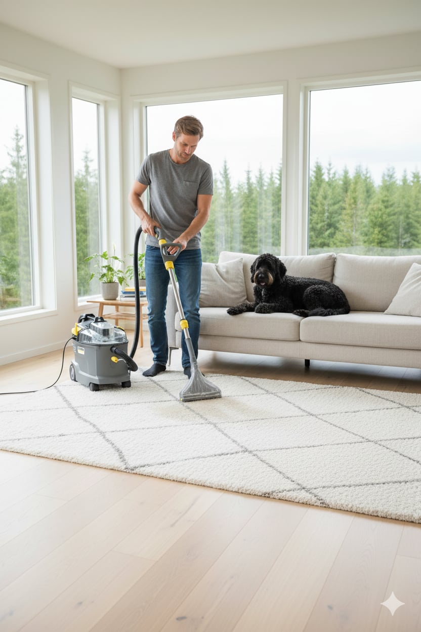 Kärcher tekstiilipesuri maton puhdistuksessa - tehokas likanpoisto